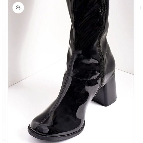 Unique Vintage Boots Women's Black Go Go Dancer Mod 70s Hippie Knee Hi C… - Picture 3 of 5